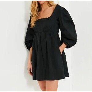 NWT Pomander Place Tuckernuck Jenny Mini Dress XS Black LBD Classic Preppy Boho